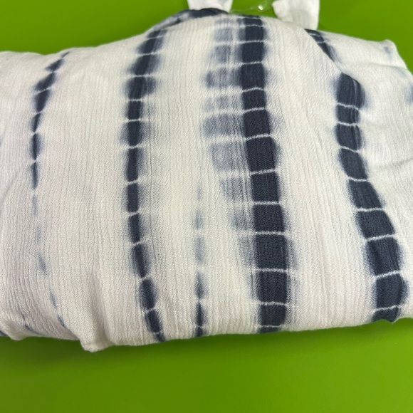 M C&C California BEACH Tie Top Flowy loose Indigo dye Art print boho hippie NEW - Picture 2 of 7